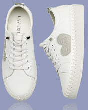 Load image into Gallery viewer, Embellished Heart Sneakers - Clear Crystal