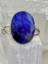 Load image into Gallery viewer, Indian Sapphire Oval Sterling Silver Ring