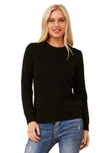 Load image into Gallery viewer, Diamond Cable Knit Pullover - Black