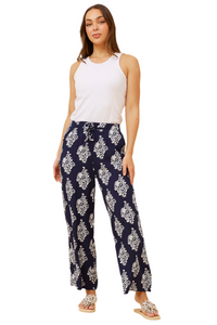 Printed Pants - Navy