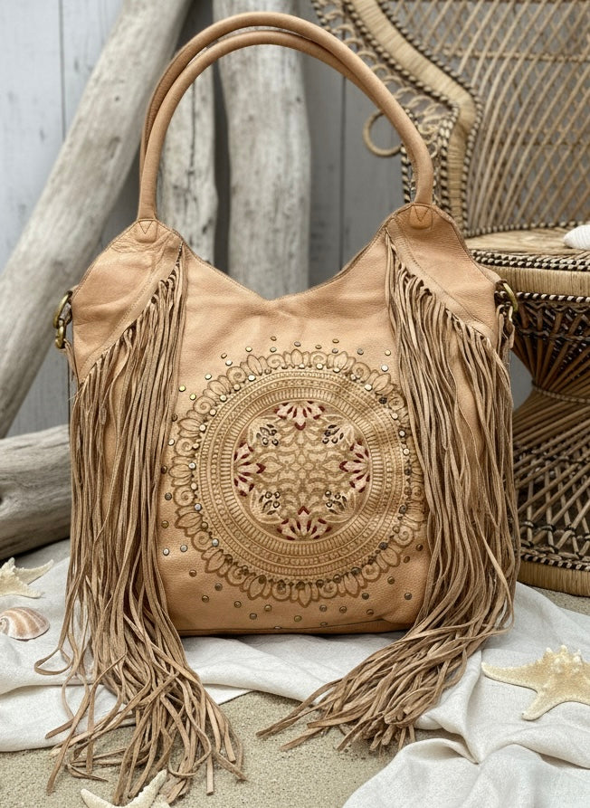 Cosmo Tassel Tote - Natural