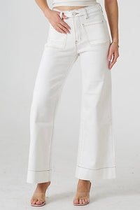 Wide Leg Denim Jeans - Off White