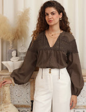 Load image into Gallery viewer, Lace Whisper Blouse - Chocolate
