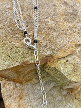 Load image into Gallery viewer, Triple Strand Sterling Silver Chain – Onyx