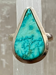 Turquoise Tear Drop Sterling Silver Ring