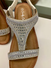 Load image into Gallery viewer, Flat Diamanté Sandals - Beige