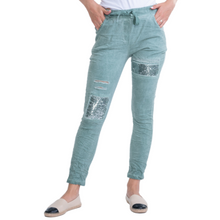 Load image into Gallery viewer, Italian Stretch Sequenced Pants - Lago