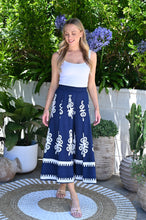 Load image into Gallery viewer, Damask Wide Leg Pants - Navy