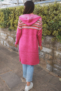 Hooded Knit Cardigan With Pockets