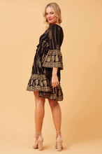 Load image into Gallery viewer, Paisley Boho Short Dress - Black