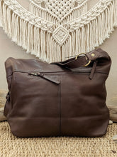 Load image into Gallery viewer, Galway Woven Washed Leather Hobo Sling – Brown