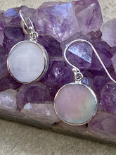 Load image into Gallery viewer, Two Sided 15mm Drop Earrings - Pink/White Mother of Pearl