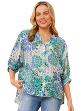 Load image into Gallery viewer, Belinda Shirt - Green Patchwork Print