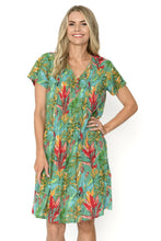 Load image into Gallery viewer, Nicola Cap Sleeve Dress - Tropical Foil