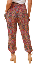 Load image into Gallery viewer, Harem Pants - Red Abstract Print