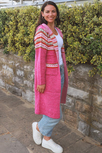 Hooded Knit Cardigan With Pockets