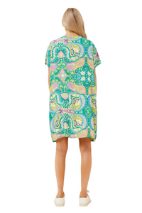 Vine Paisley Print Shift Dress