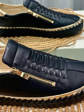 Load image into Gallery viewer, Heritage Zip Sneaker - Black/Gold