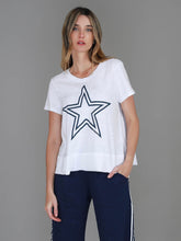 Load image into Gallery viewer, Charlene Women's Star Stripe T-Shirt – Cotton Slub Jersey