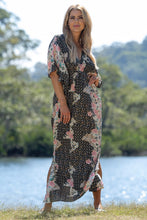 Load image into Gallery viewer, Side split detail on Venus Ashanti Dress in silk blend