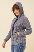 Load image into Gallery viewer, Hooded Cable Knit Jumper - Navy