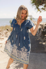 Load image into Gallery viewer, Nicola Cap Sleeve Dress -Ornate Denim
