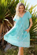 Load image into Gallery viewer, Nicola Cap Sleeve Dress - Coral Border Jade