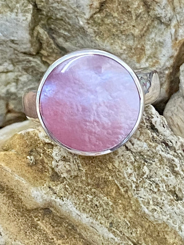 Sterling Silver Ring - Pink Mother Of Pearl