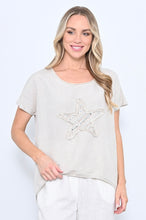 Load image into Gallery viewer, Star Linen Top - Beige