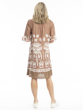 Load image into Gallery viewer, Hannah Boho Tunic - Tribal Border Mocha