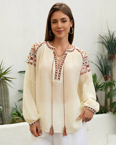 Embroidered Azteca Folk Top