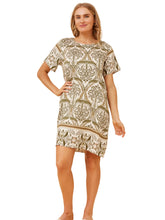 Load image into Gallery viewer, Printed Shift Dress - Vine Green
