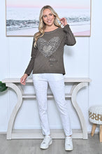 Load image into Gallery viewer, Heart Cotton Tee - Brown