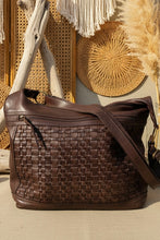 Load image into Gallery viewer, Galway Woven Washed Leather Hobo Sling – Brown