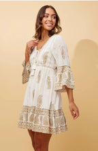 Load image into Gallery viewer, Paisley Boho Short Dress - White