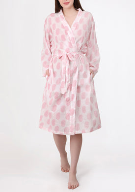 Dressing Gown/Robe - Pink Paisley