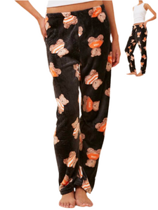Plush Pyjama Pants - Black Bear