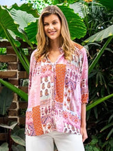 Load image into Gallery viewer, Farah Top - Pink Orange Print