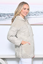 Load image into Gallery viewer, Paisley Stud Quilted Zip Up Hoodie Jacket - Beige