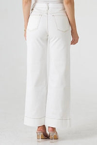 Wide Leg Denim Jeans - Off White
