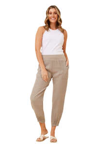 Finn Linen Pants - Taupe