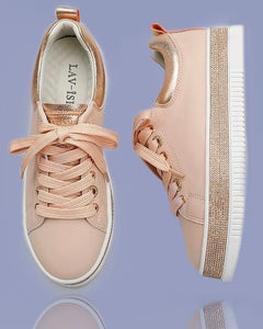 Lav-ish Crystal Sneakers Blush