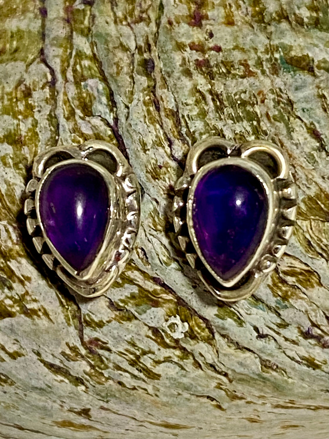 Amethyst Tear Drop Sterling Silver Earrings