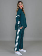 Load image into Gallery viewer, Robin | Women's Oversized 3S Stripe Sweatshirt – Cotton French Terry - Deep Teal