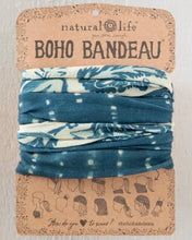 Load image into Gallery viewer, Boho Bandeau - Indigo Shibori Stripe