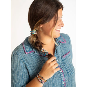 Boho Bands Blue Fuchsia Marigold TD