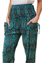 Load image into Gallery viewer, Harem Pants - Green Abstract Print