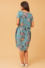 Load image into Gallery viewer, Floral Linen Dress - Sage