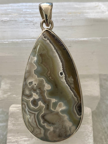 Crazy Lace Agate Sterling Silver Pendant