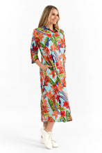 Load image into Gallery viewer, Sofia Shirt Dress - Toucan Jungle Blue